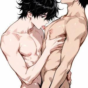 #yla_a100 黒髪 2boys スリ筋 メス乳首 乳首責め 乳首舐め 雄っぱい