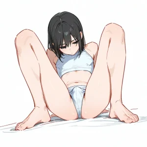 #yla_a21 スリム 黒髪 solo 素足 つま先 下着女装
