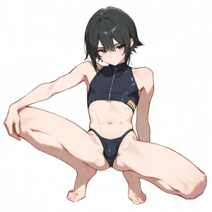 #yla_a22 スリム 黒髪 solo つま先 下着女装