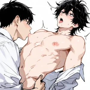 #yla_a23 黒髪 2boys アヘ顔 乳首責め 筋肉質 乳首舐め